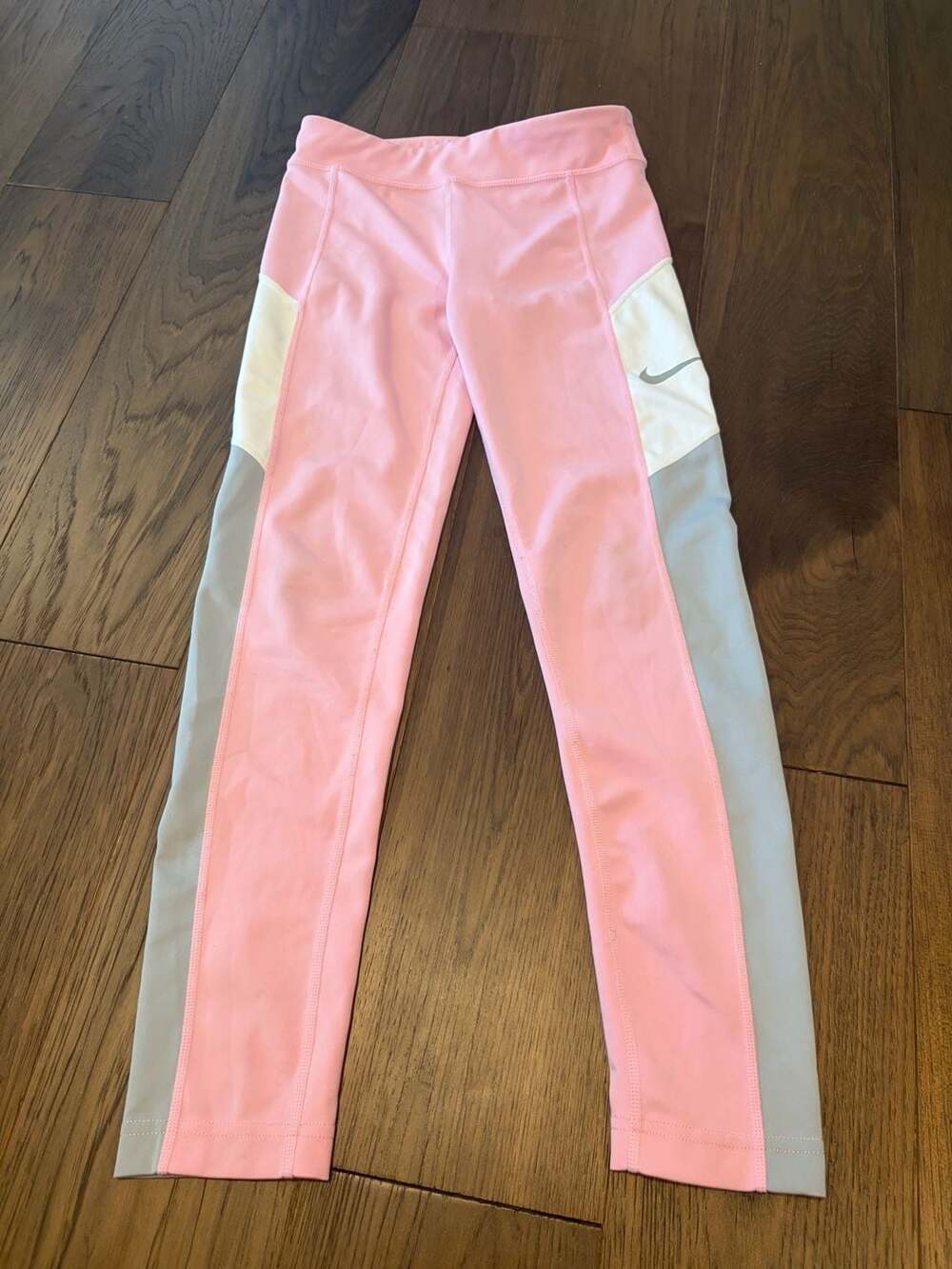 Nike Dri-FIT Tight Fit Colorblock Leggings Pink Gray Size L